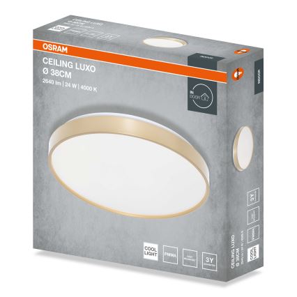 Osram - LED lubinis šviestuvas CEILING LUXO LED/24W/230V Ø 38 cm auksinis