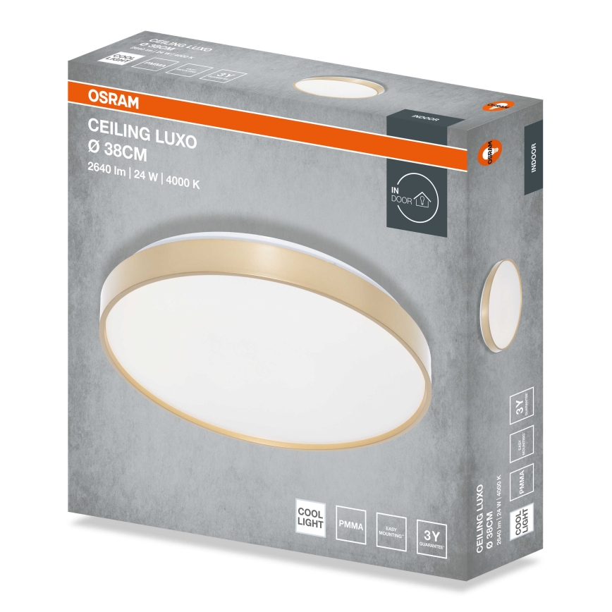 Osram - LED lubinis šviestuvas CEILING LUXO LED/24W/230V Ø 38 cm auksinis