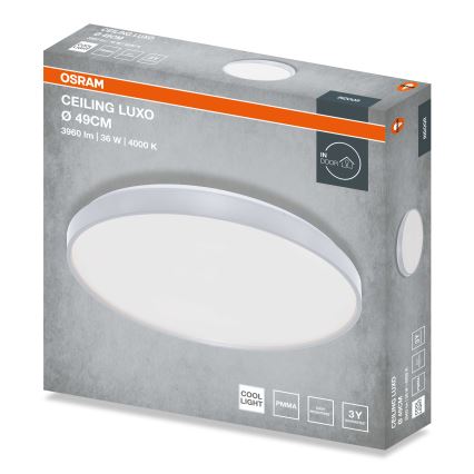 Osram - LED lubinis šviestuvas CEILING LUXO LED/36W/230V skersmuo 49 cm sidabrinis