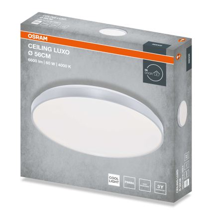 Osram - LED lubinis šviestuvas CEILING LUXO LED/60W/230V, skersmuo 56 cm, sidabrinis