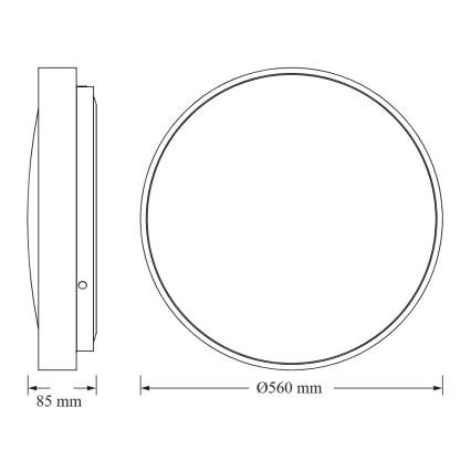 Osram - LED lubinis šviestuvas CEILING LUXO LED/60W/230V, skersmuo 56 cm, sidabrinis
