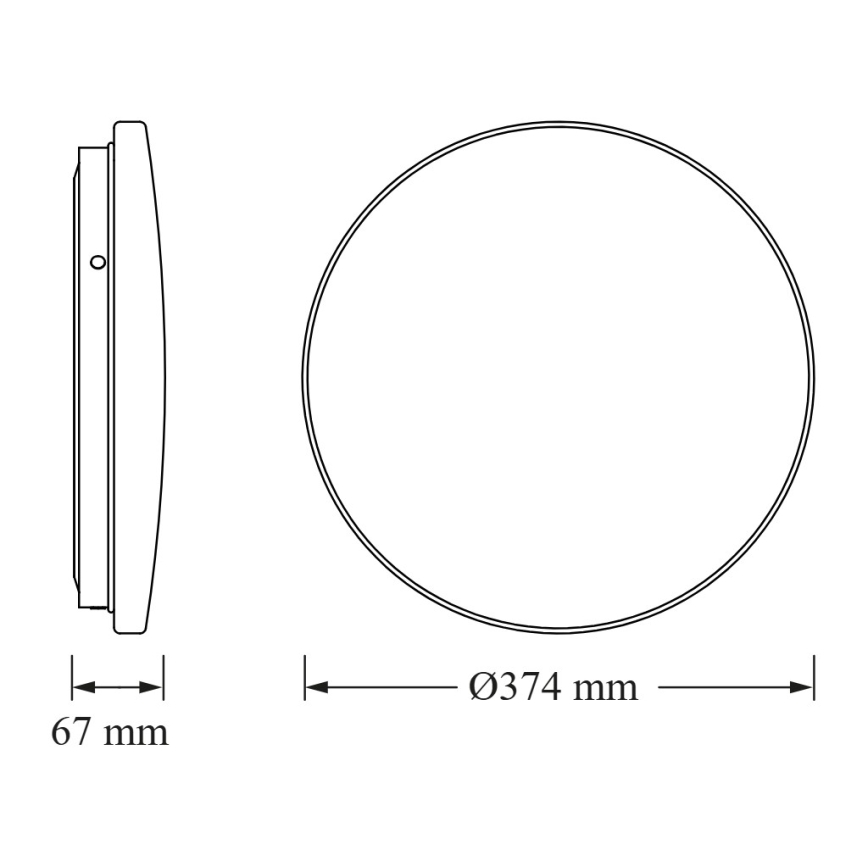 Osram - LED lubinis šviestuvas su sutemų jutikliu CEILING ROUND LED/24W/230V 4000K Ø 37 cm baltas