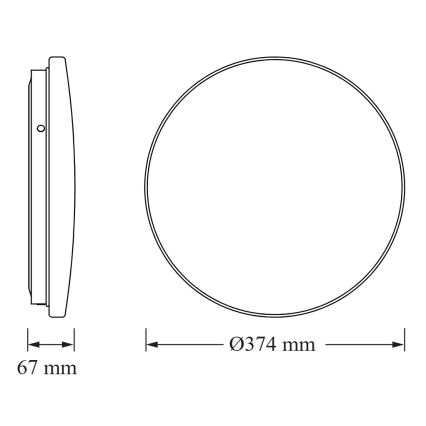 Osram - LED vonios kambario lubinis šviestuvas su sutemų jutikliu CEILING ROUND LED/24W/230V 6500K, skersmuo 37 cm, baltas
