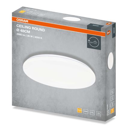 Osram - LED lubinis šviestuvas CEILING ROUND LED/36W/230V 3000 K skersmuo 48 cm balta