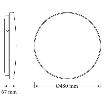 Osram - LED lubinis šviestuvas CEILING ROUND LED/36W/230V 6500K, skersmuo 48 cm, baltas