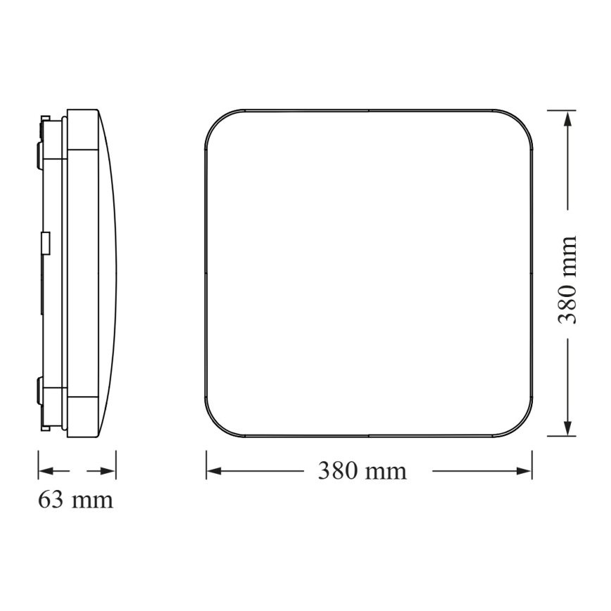Osram - LED lubų šviestuvas su sutemų jutikliu CEILING SQUARE LED/36W/230V 4000K 38x38 cm balta