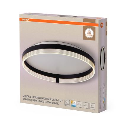 Osram - LED lubinis šviestuvas DECOR CIRCLE LED/32W/230V 3000/4000/6500K skersmuo 50 cm juodas/baltas