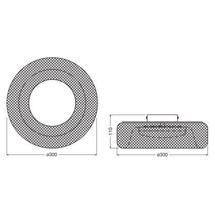 Osram - LED lubinis šviestuvas DECOR MESH LED/18,5W/230V skersmuo 30 cm juodas