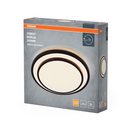 Osram - LED lubinis šviestuvas ORBIS BERLIN LED/16W/230V, skersmuo 29,3 cm, juodas