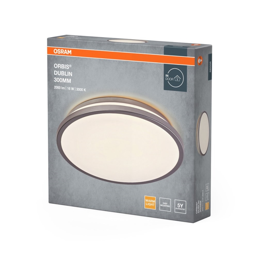 Osram - LED lubinis šviestuvas ORBIS DUBLIN LED/16W/230V Ø 30 cm sidabrinis