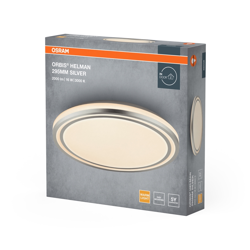 Osram - LED lubinis šviestuvas ORBIS HELMAN LED/16W/230V, skersmuo 29,5 cm, sidabrinis