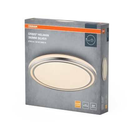 Osram - LED lubinis šviestuvas ORBIS HELMAN LED/24W/230V, skersmuo 39 cm, sidabro spalvos