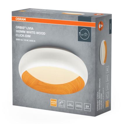 Osram - dimeriuojamas LED lubinis šviestuvas ORBIS LIVIA LED/16W/230V skersmuo 30 cm balta/ruda