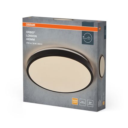 Osram - LED lubinis šviestuvas ORBIS LONDON LED/36W/230V Ø 48 cm juodas