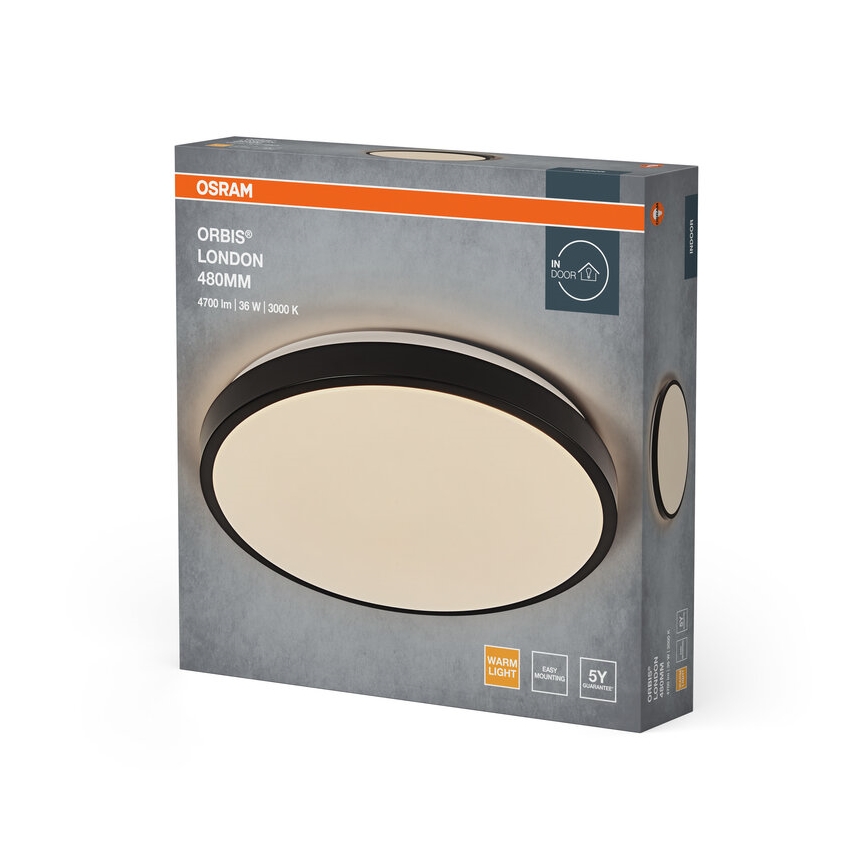 Osram - LED lubinis šviestuvas ORBIS LONDON LED/36W/230V Ø 48 cm juodas