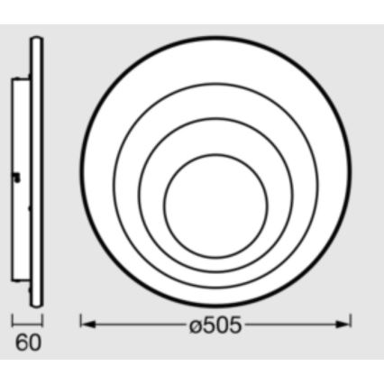 Osram - LED lubinis šviestuvas ORBIS SPIRAL LED/42W/230V skersmuo 50,5 cm baltas