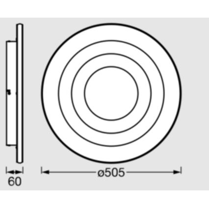 Osram - LED lubinis šviestuvas ORBIS SPIRAL LED/42W/230V skersmuo 50,5 cm baltas