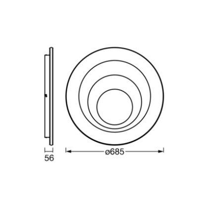 Osram - LED lubinis šviestuvas ORBIS SPIRAL LED/63W/230V skersm. 68,5 cm