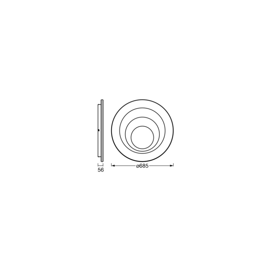 Osram - LED lubinis šviestuvas ORBIS SPIRAL LED/63W/230V skersm. 68,5 cm
