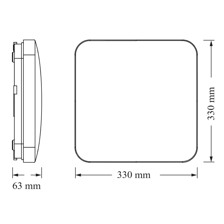 Osram - LED lubinis šviestuvas SQUARE LED/24W/230V 33x33 cm
