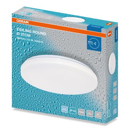 Osram - LED vonios kambario lubų šviestuvas CEILING ROUND LED/24W/230V 6500K skersmuo 37 cm IP44 balta