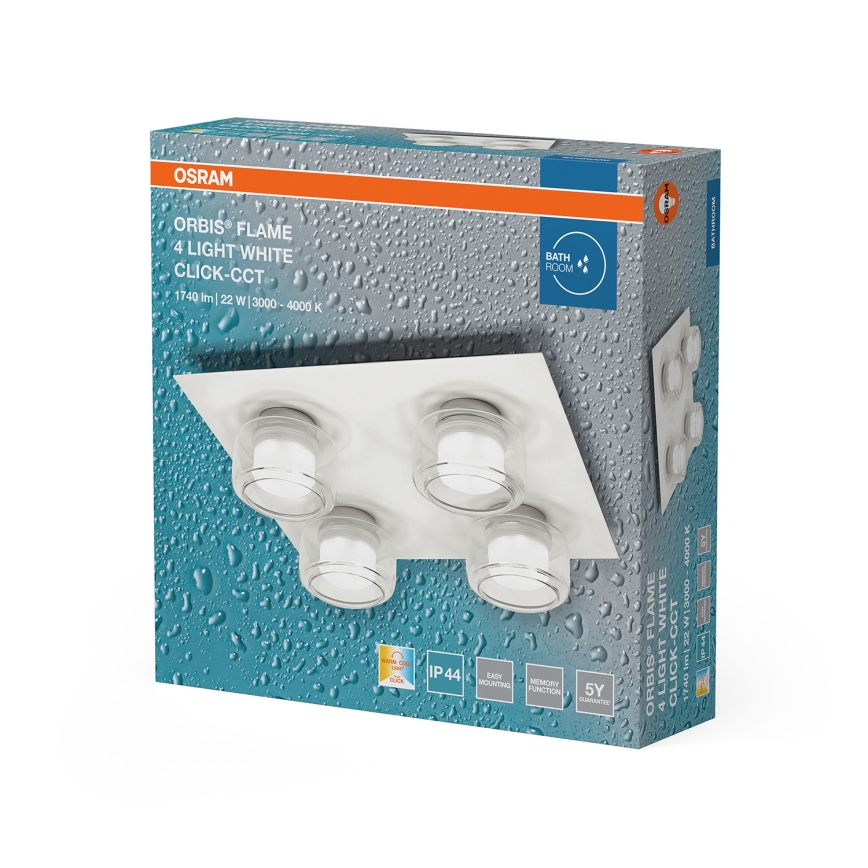Osram - LED vonios kambario lubinis šviestuvas ORBIS FLAME 4xLED/5,5W/230V 3000/4000K IP44 baltas