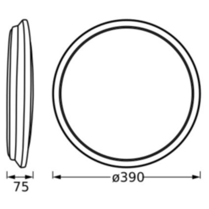 Osram - LED lubų šviestuvas ORBIS DUBLIN LED/24W/230V, Ø 39 cm, sidabrinis