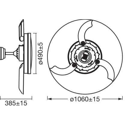 Osram - LED lubinis ventiliatorinis šviestuvas LED/66W/230V 3000/4000/6500K baltas + nuotolinis valdymas