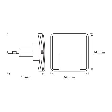 Osram - LED naktinė lempa su sutemų jutikliu LUNETTA LED/0,3W/230V balta