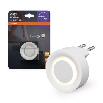 Osram - LED naktinė lemputė su judesio ir sutemų jutikliu LUNETTA LED/0,31W/230V balta