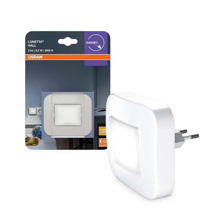 Osram - LED naktinė lemputė su sutemų jutikliu LUNETTA LED/0,2W/230V