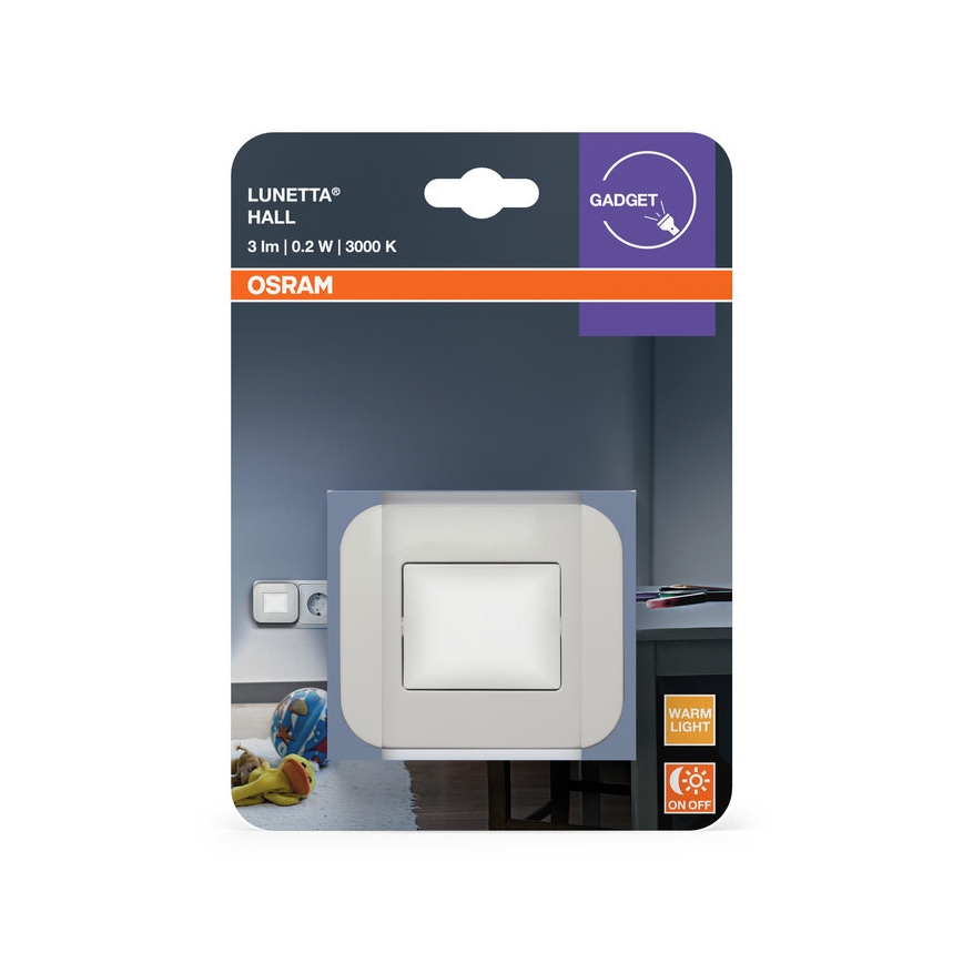 Osram - LED naktinė lemputė su sutemų jutikliu LUNETTA LED/0,2W/230V