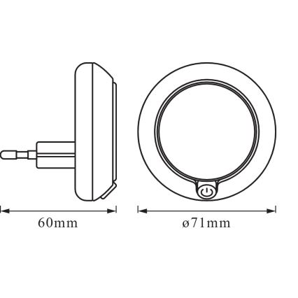 Osram - LED naktinė švieselė su jutikliu LUNETTA LED/0,3W/230V 3000K