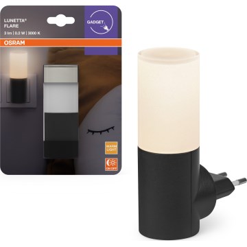 Osram - LED naktinis šviestuvas su sutemų jutikliu LUNETTA LED/0,2W/230V juodas