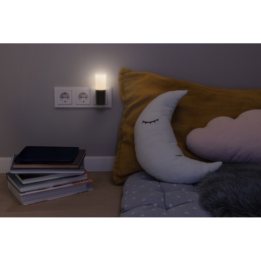 Osram - LED naktinis šviestuvas su sutemų jutikliu LUNETTA LED/0,2W/230V juodas