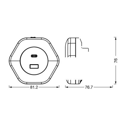 Osram - kištukinis LED orientacinis šviestuvas su USB LUNETTA LED/15W/230V baltas