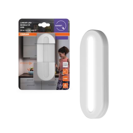 Osram - LED orientacinis šviestuvas su judesio jutikliu MOBILE LED/0,5W/3,7V 330 mAh CRI 90 balta
