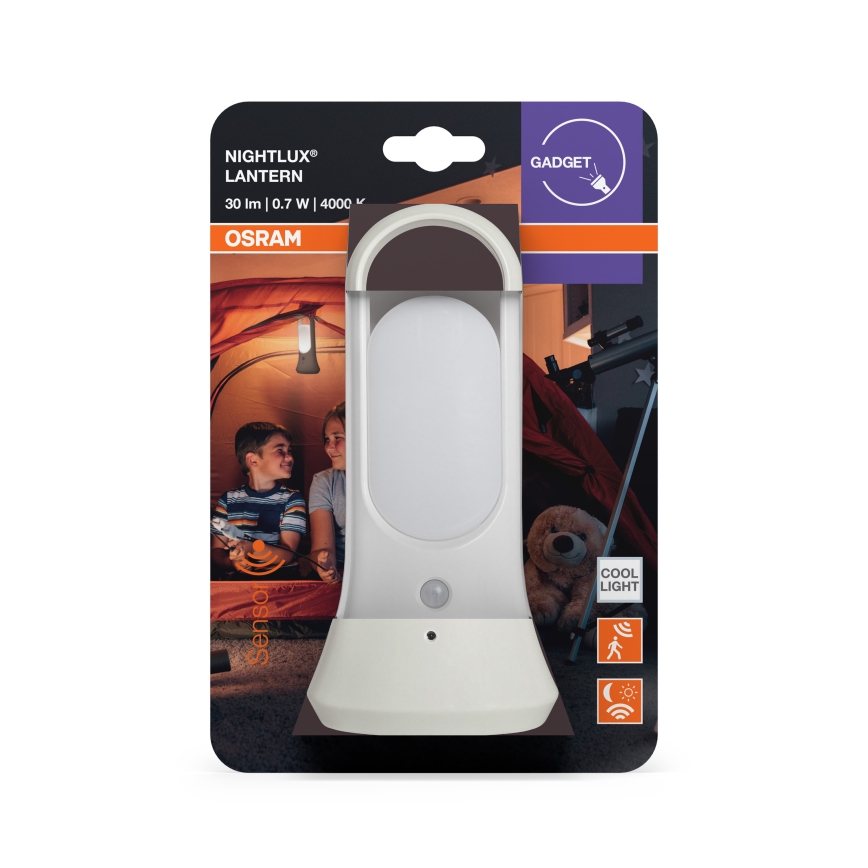 Osram - LED orientacinis šviestuvas su judesio ir sutemų jutikliu MOBILE LED/0,7W/4xAAA baltas