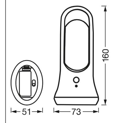 Osram - LED orientacinis šviestuvas su judesio ir sutemų jutikliu MOBILE LED/0,7W/4xAAA baltas