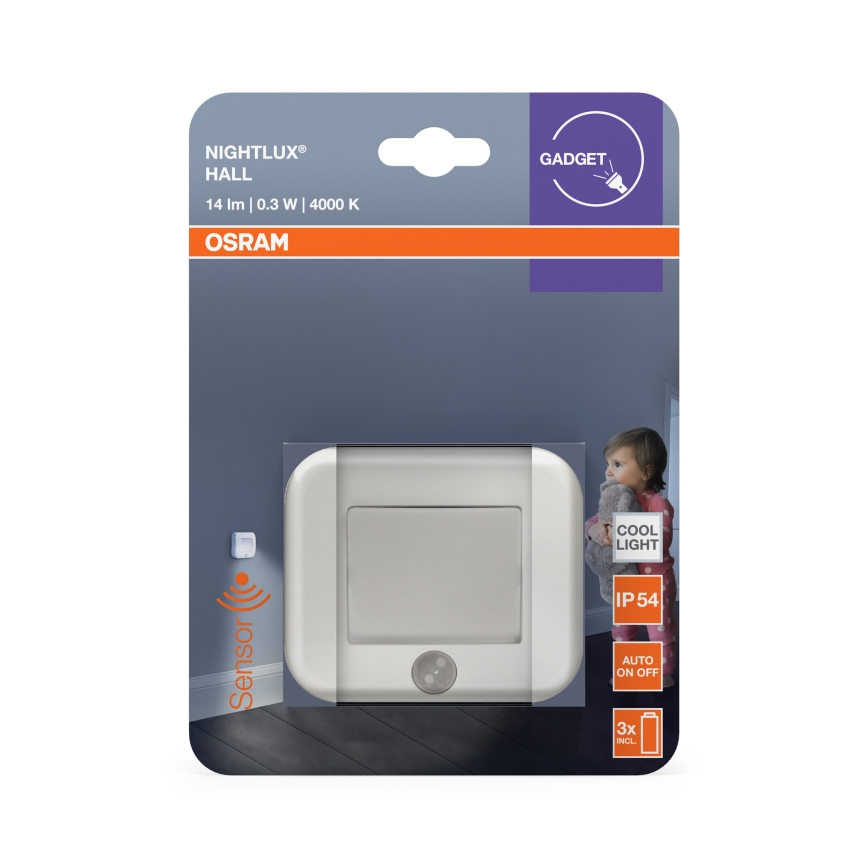 Osram - LED orientacinis šviestuvas su jutikliu NIGHTLUX LED/0,3W/3xAAA IP54