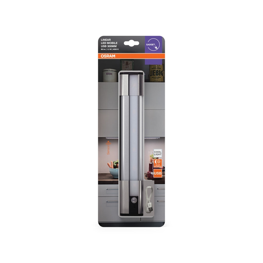 Osram - LED po spintelėmis montuojamas šviestuvas su jutikliu MOBILE LED/1,5W/3,7V 1800 mAh