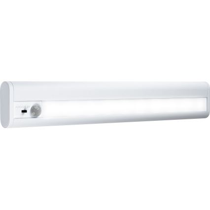 Osram - po spintelės montuojamas LED šviestuvas su judesio ir sutemų jutikliu LINEARLED LED/2,9W/9V 6xAA 4000K 31,4 cm baltas