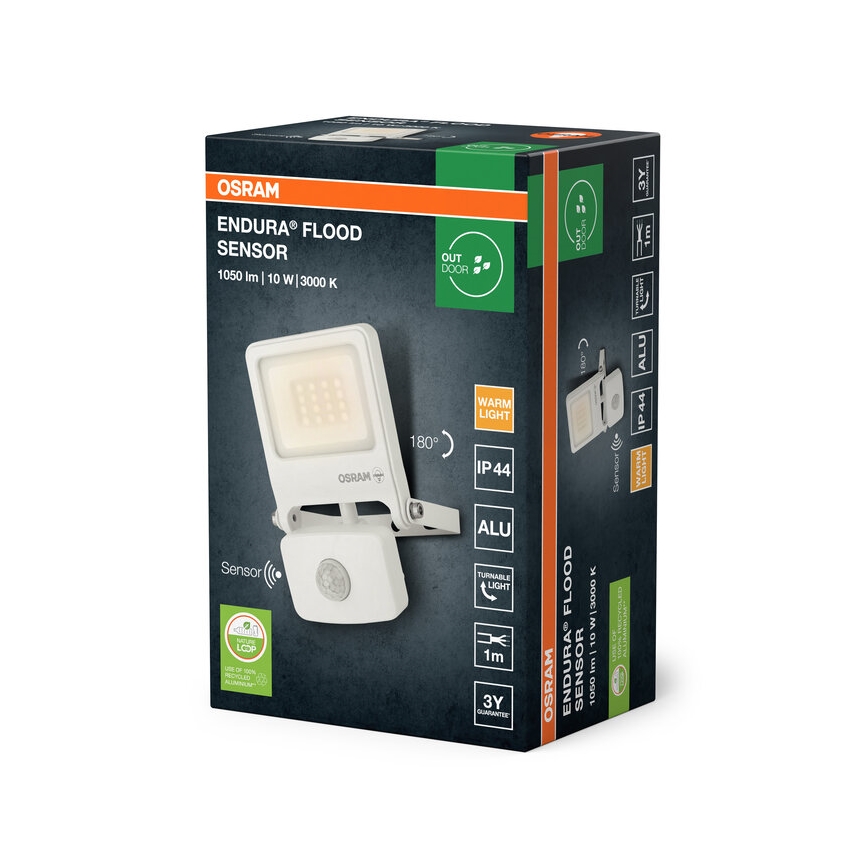 Osram - LED prožektorius su judesio jutikliu ENDURA LED/10W/230V 3000K IP44