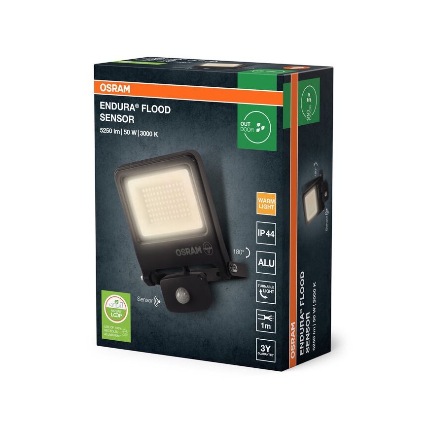 Osram - LED prožektorius su judesio jutikliu ENDURA LED/50W/230V 3000K IP44