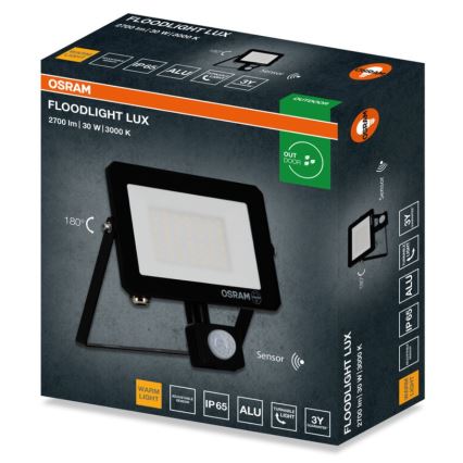 Osram - LED prožektorius su judesio jutikliu FLOODLIGHT LED/30W/230V 3000K IP65