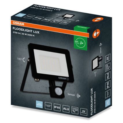 Osram - LED prožektorius su judesio jutikliu FLOODLIGHT LED/30W/230V 6500K IP65