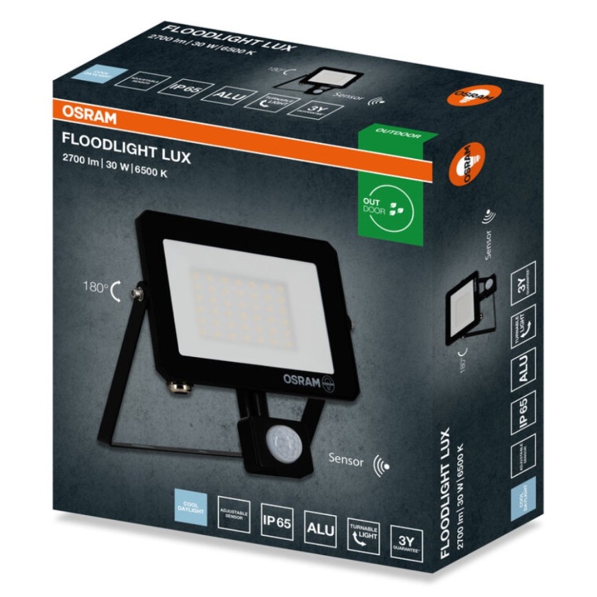 Osram - LED prožektorius su judesio jutikliu FLOODLIGHT LED/30W/230V 6500K IP65