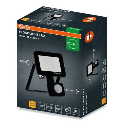Osram - LED prožektorius su jutikliu FLOODLIGHT LED/10W/230V 3000K IP65