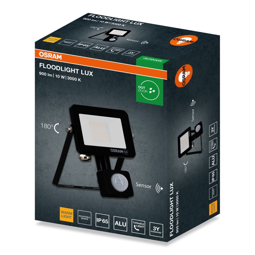 Osram - LED prožektorius su jutikliu FLOODLIGHT LED/10W/230V 3000K IP65