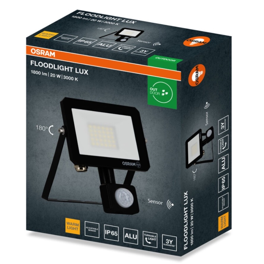 Osram - LED prožektorius su jutikliu FLOODLIGHT LED/20W/230V 3000K IP65